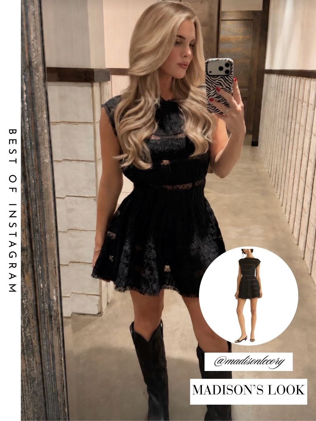 Madison LeCroy’s Black Ruffle Dress 📸 + ID = @madisonlecroy