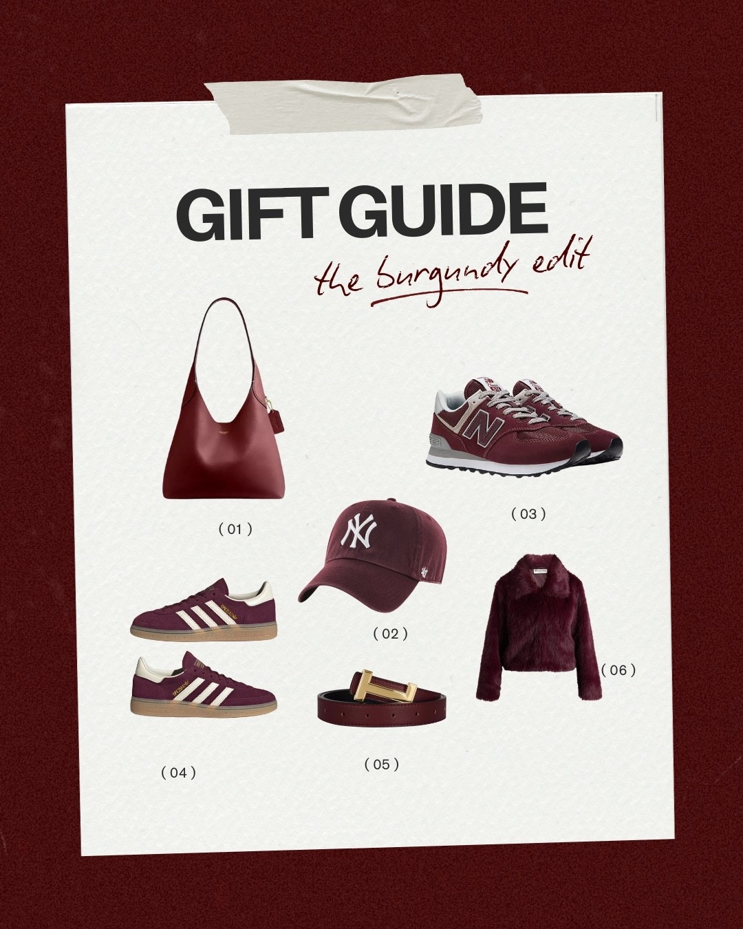 Gift Guide
The Burgundy Edit

#LTKmomlife #LTKValentine #LTKSeasonal