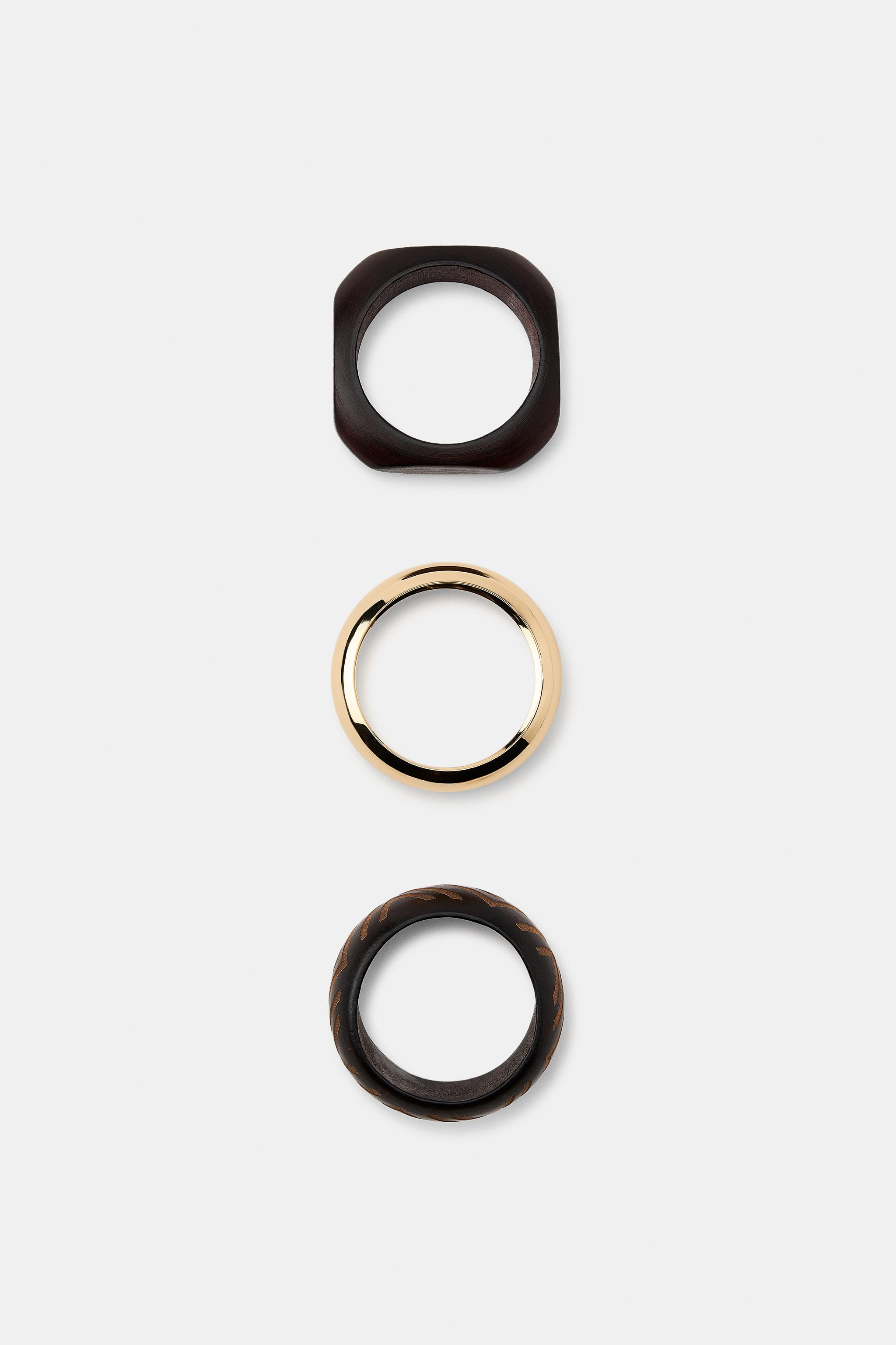 PACK OF 3 METAL AND WOODEN BRACELETS | Zara UK