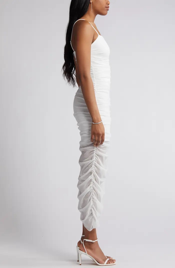 Glitter Matte Ruched Jersey Dress | Nordstrom