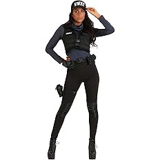 SWAT Babe Costume for Women, Sexy Cop Women's Costume, SWAT Dress-Up, Law Enforcement Halloween C... | Amazon (US)