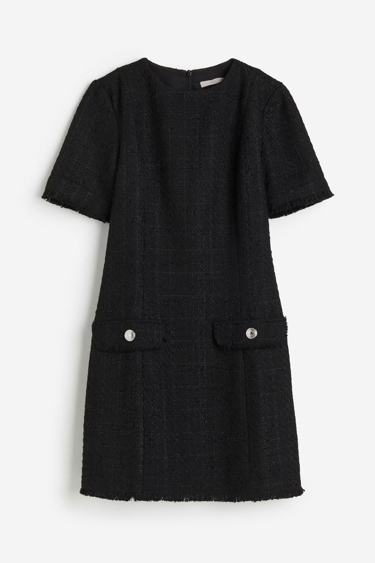 Bouclé Dress - Black - Ladies | H&M US | H&M (US + CA)