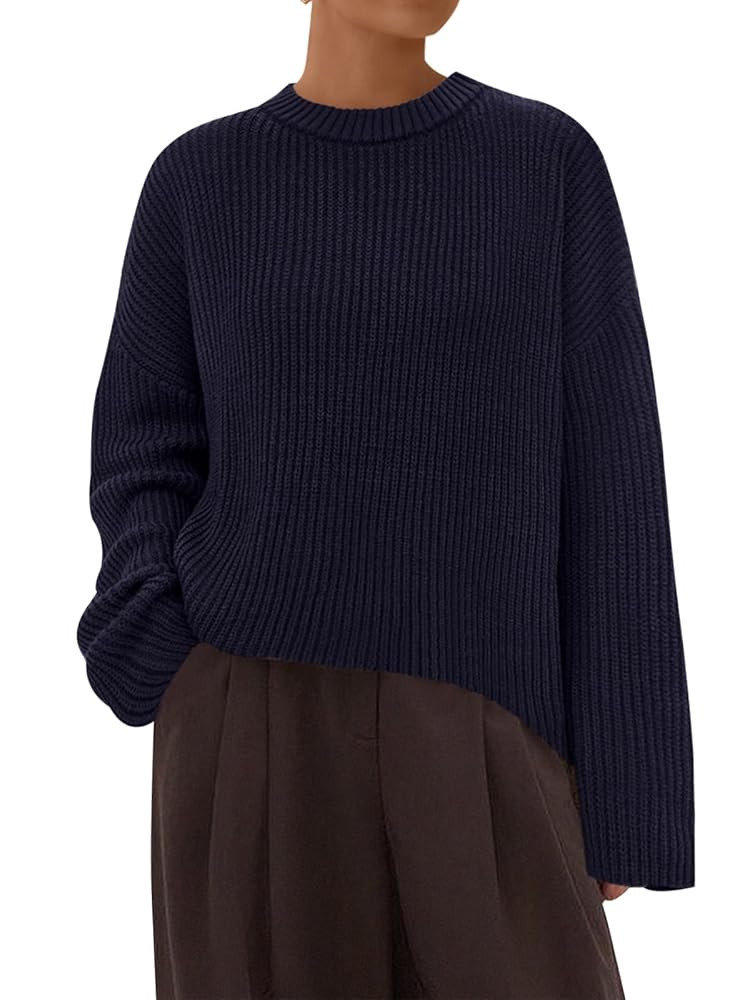 PRETTYGARDEN Womens Fall Sweaters 2025 Casual Chunky Crewneck Long Sleeve Ribbed Knit Oversized P... | Amazon (US)