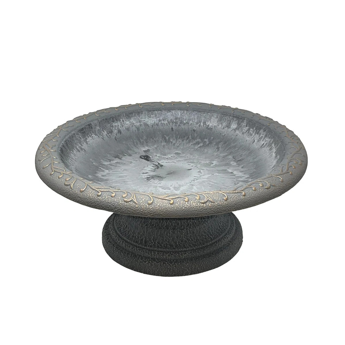 Birds and Beyond 19"D x 7.5"H Dove Gray Fiber Clay Birdbath Baretta Collection | Wayfair North America