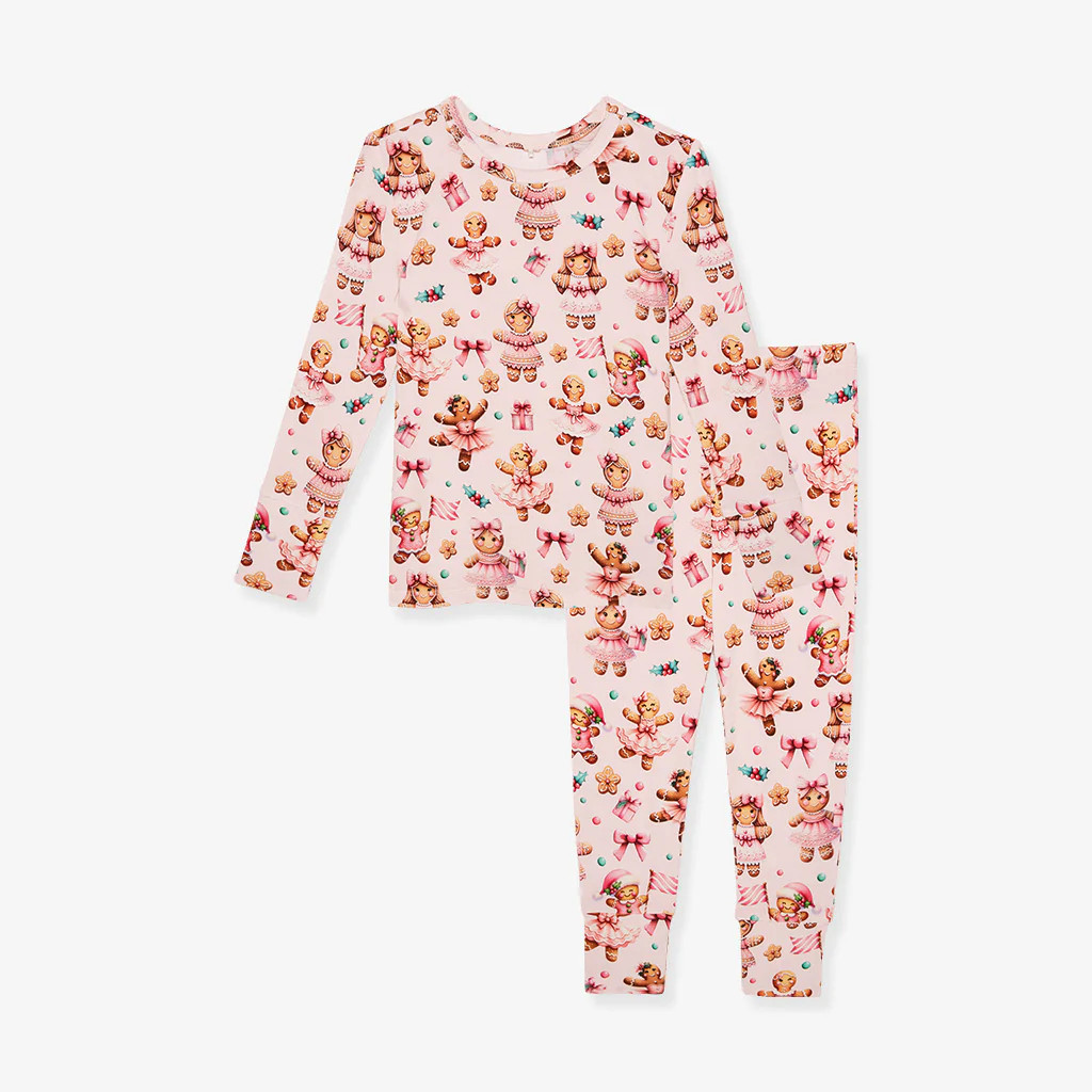 Holiday Pink Long Sleeve Toddler Pajamas | Ginger Posh | Posh Peanut