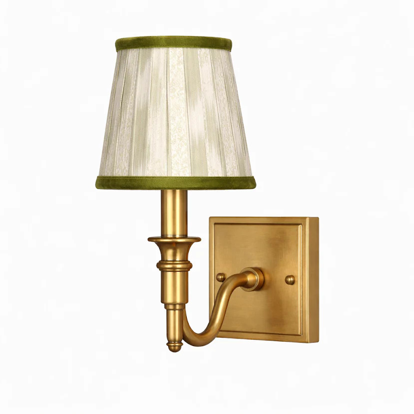 Green Velvet Ikat Sconce Shade | The Enchanted Home