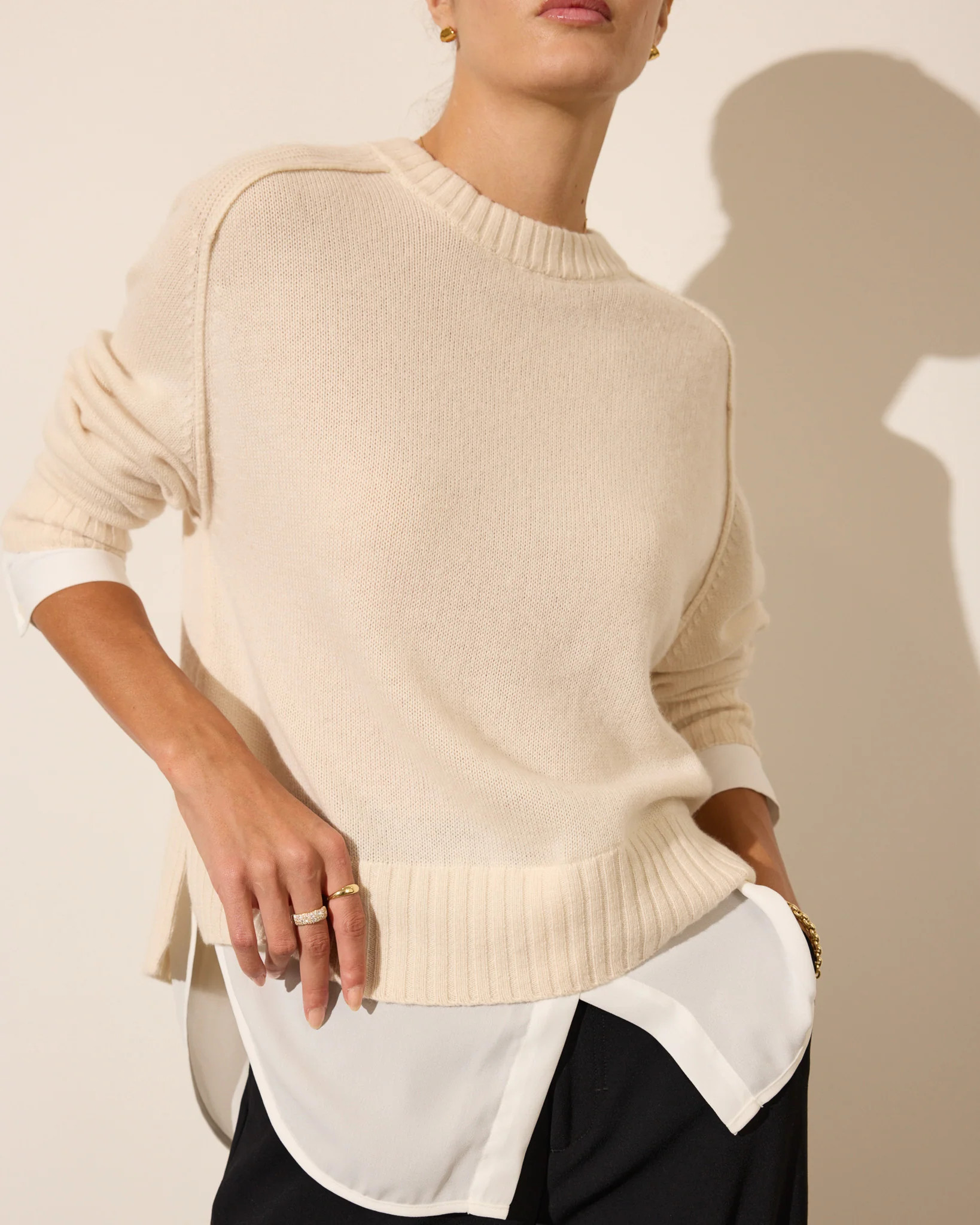 Brochu Walker | Women's Parson Crew Looker in Almond with White | Brochu Walker