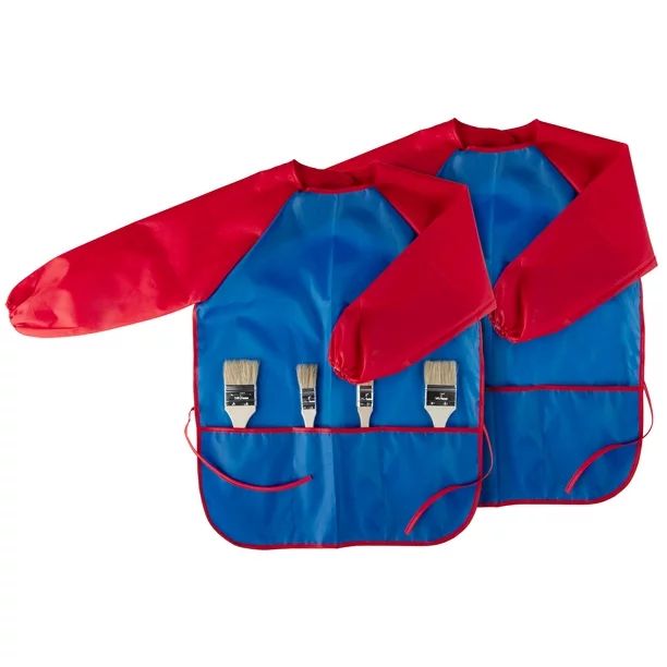 Hello Hobby Reusable Kids Smock 2 Pack, Blue & Red, Mess Free Crafts - Walmart.com | Walmart (US)