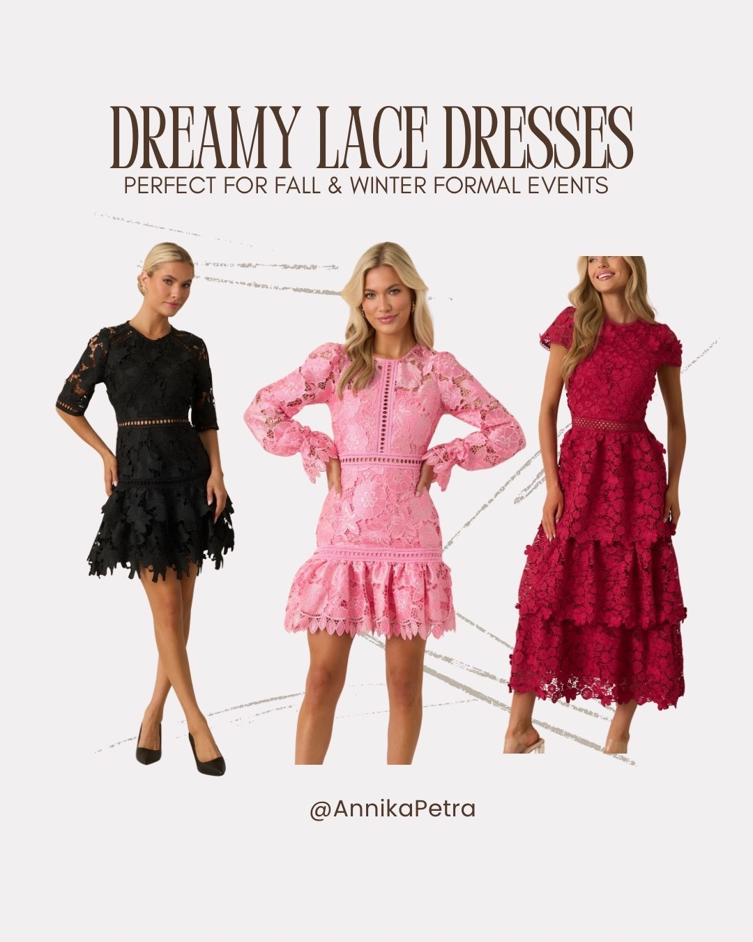 I absolutely love lace, and the feminine timeless elegance it brings! Here are some beautiful fall + winter formal occasion dresses 🥰

#LTKHoliday #LTKSeasonal #LTKWedding