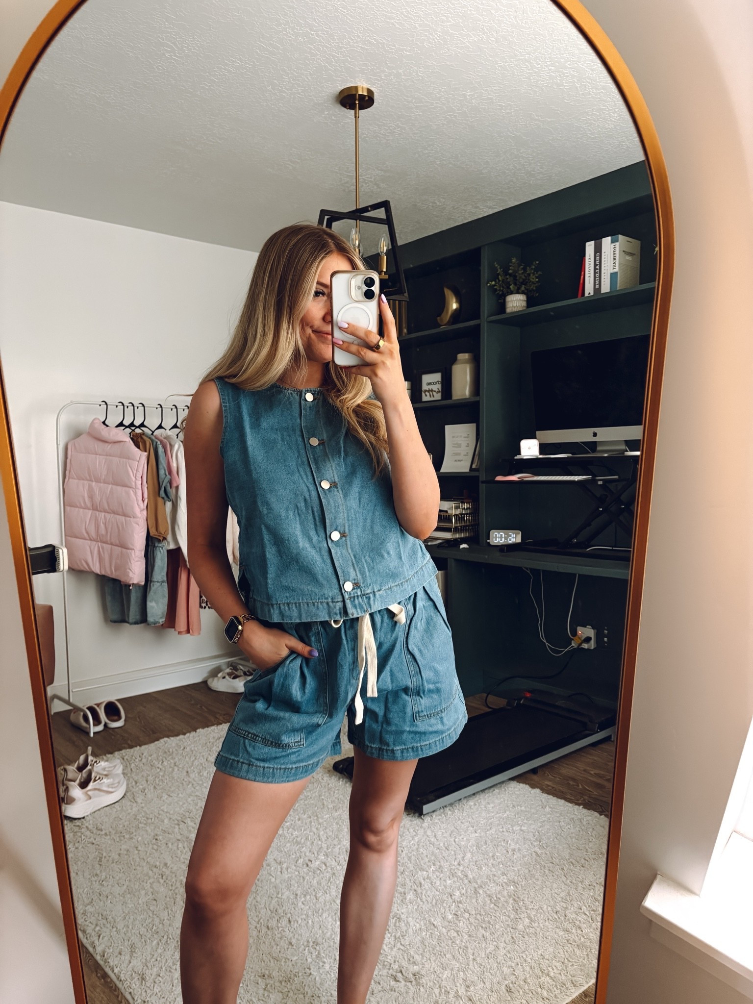 Love this denim set so much especially for summer!! would also be super cute for a rodeo outfit with cowgirl boots! Top is nursing friendly!

Wearing size M

| nursing friendly outfit | mom outfit | summer outfit | rodeo western outfit | denim outfit ￼

#LTKootd #LTKmomlife