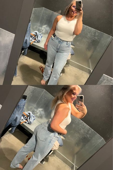 The perfect jeans! Midsize curvy jeans from Abercrombie! I went with a size 32, normally a 10/12 but these are not that stretchy :) 

#LTKstyletip #LTKcurves #LTKfit
