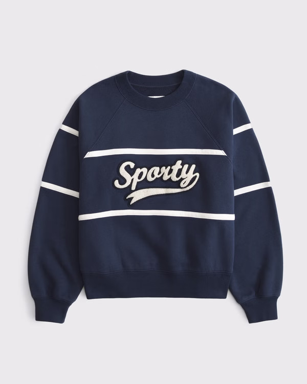 Women's Sporty Graphic Crew | Women's Tops | Abercrombie.com | Abercrombie & Fitch (US)