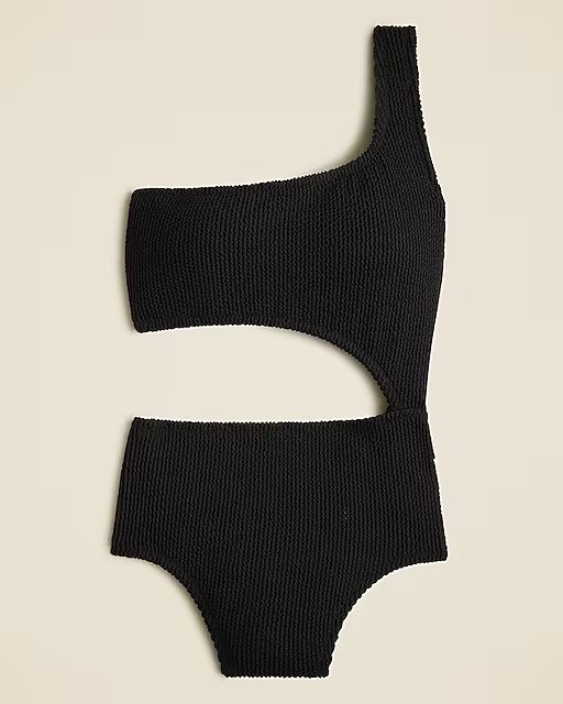 Textured one-piece swimsuit with cutouts | J.Crew US