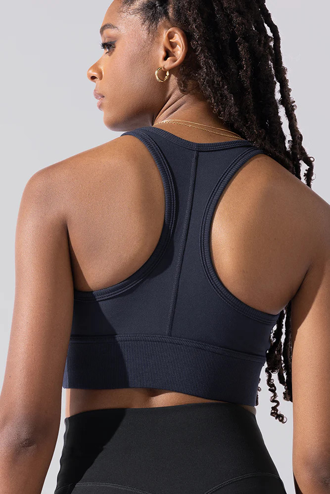 Sweat Sesh Crop Top - Smoky Navy | POPFLEX