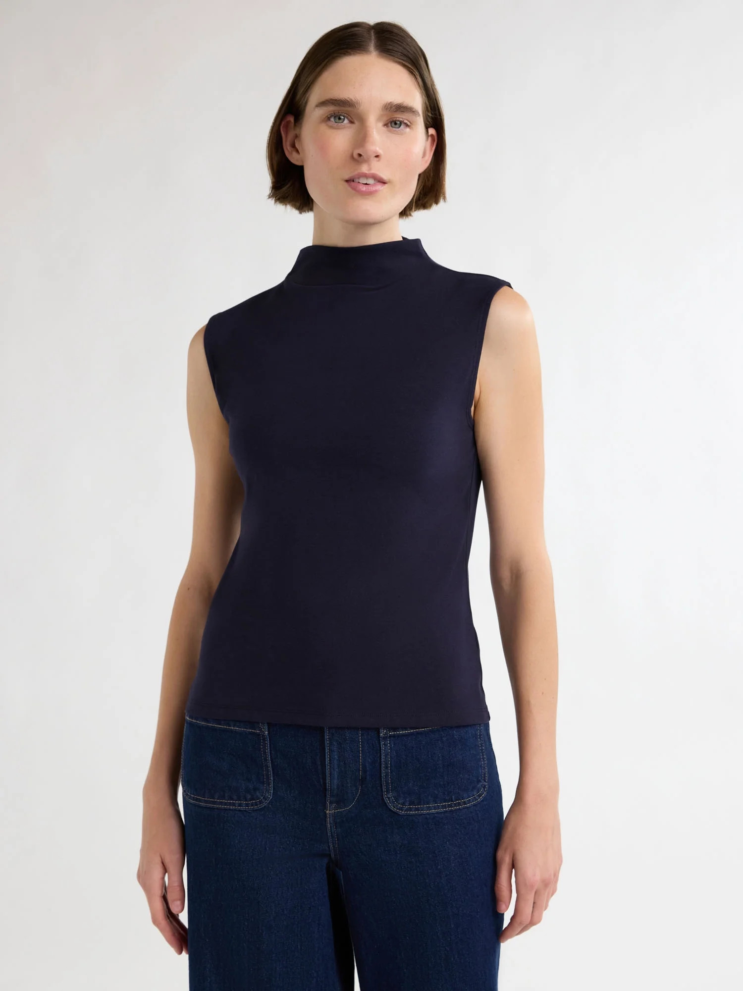 Free Assembly Women’s and Women's Plus Sleeveless Mock Neck Top, Sizes XS-4X | Walmart (US)