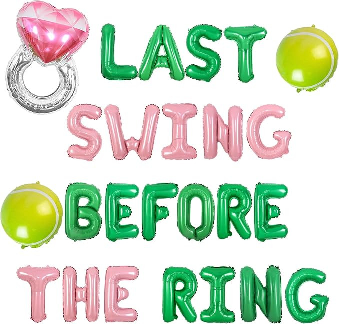 Tennis Party Decoration, Last Swing Before The Ring Bachelorette Banner, Tennis Diamond Ring Foil... | Amazon (US)