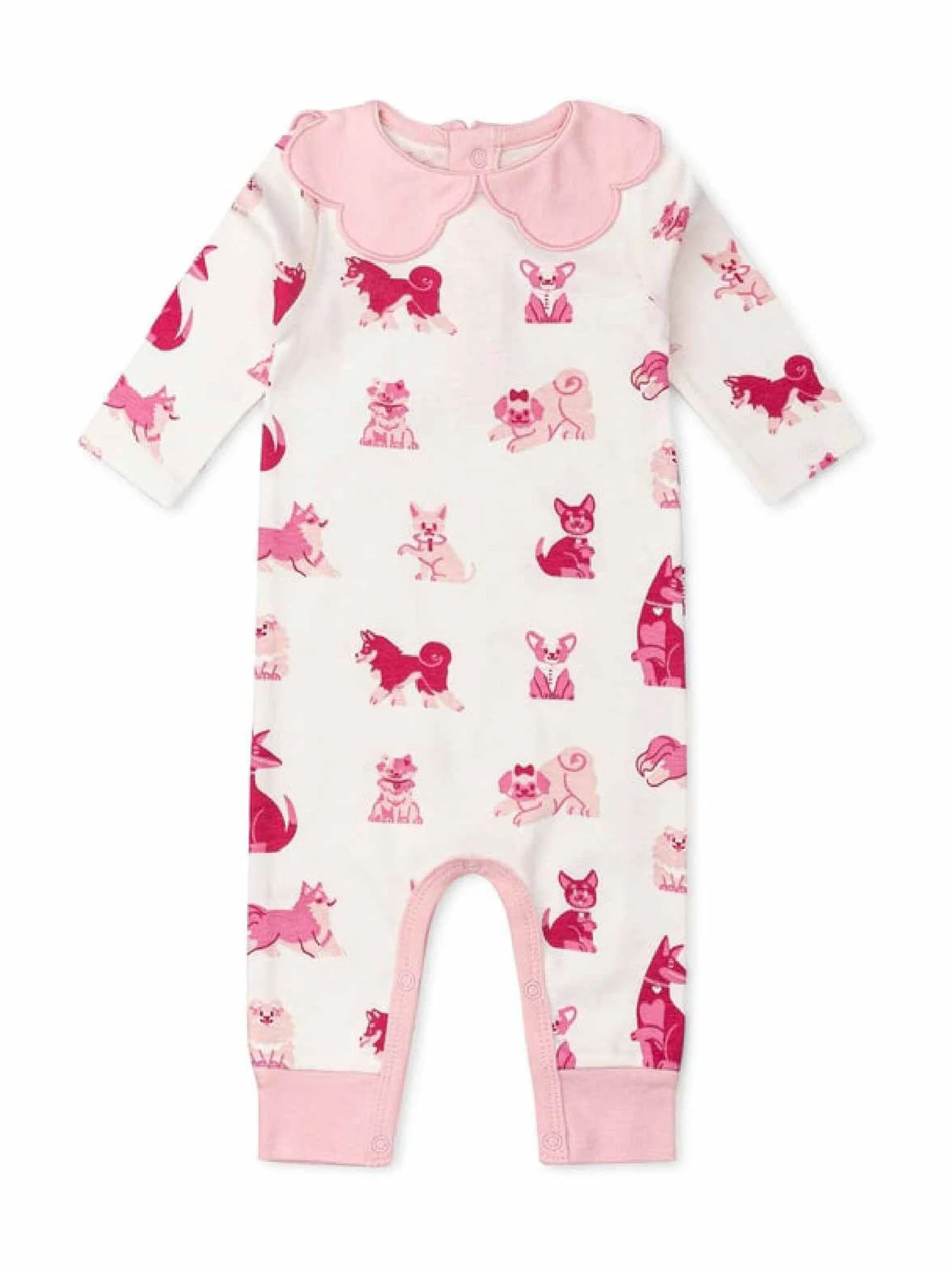 Paris Hilton x Monica + Andy Organic Cotton Baby Scallop Collar Romper, Sizes 0-3-18-24 Months - ... | Walmart (US)