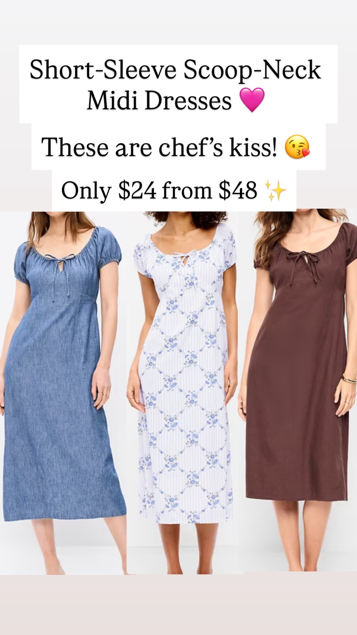 Short-Sleeve Scoop-Neck Midi Dresses are $24

#LTKgrwm #LTKSaleAlert