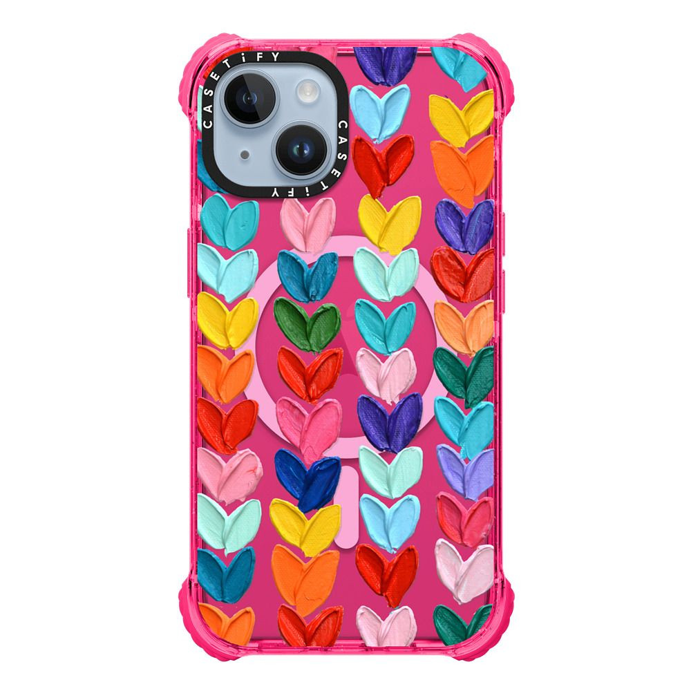 Clear Polka Daub Hearts | Casetify