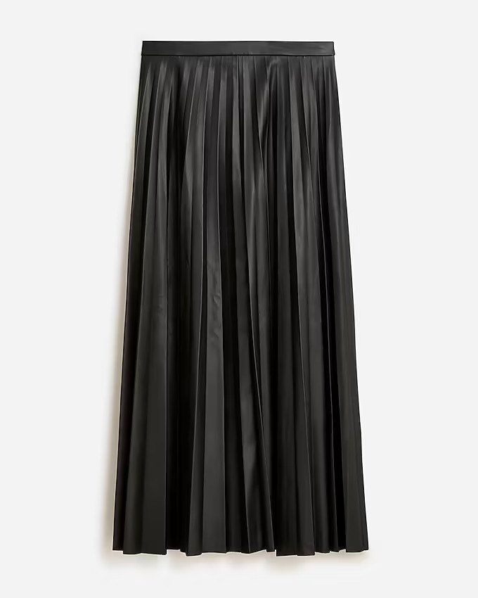 Pleated skirt in faux leather | J. Crew US