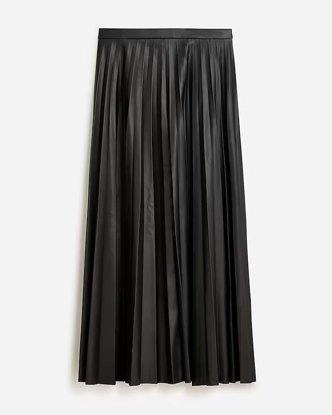 Pleated skirt in faux leather | J.Crew US