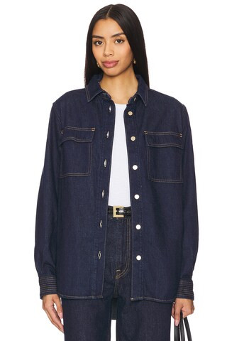 FRAME The Trapunto Shirt in Rinse from Revolve.com | Revolve Clothing (Global)