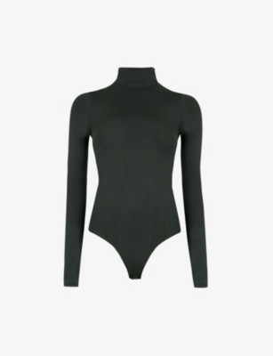 SKIMS Essential Mock Neck long-sleeved stretch-woven body | Selfridges