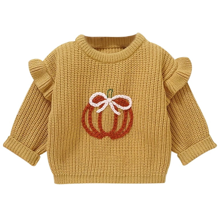 WEIYLL Boys Girls Fall Tops Casual Baby Festival Sweater Knit 3D Pumpkin Outfit Toddlers Blue Tod... | Walmart (US)