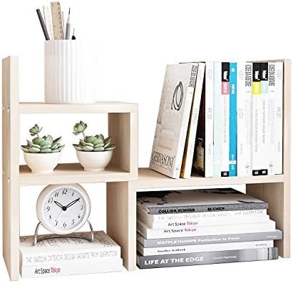 Jerry & Maggie - Desktop Organizer Office Storage Rack Adjustable Wood Display Shelf | Birthday Gift | Amazon (US)