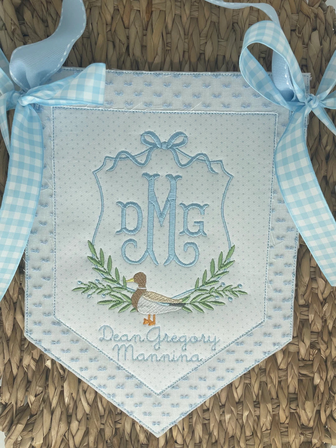 Lucky Duck First Birthday Embroidered Mallard Banner, Toddler Duck Hunting Pennat, Duck Hunting B... | Etsy (US)