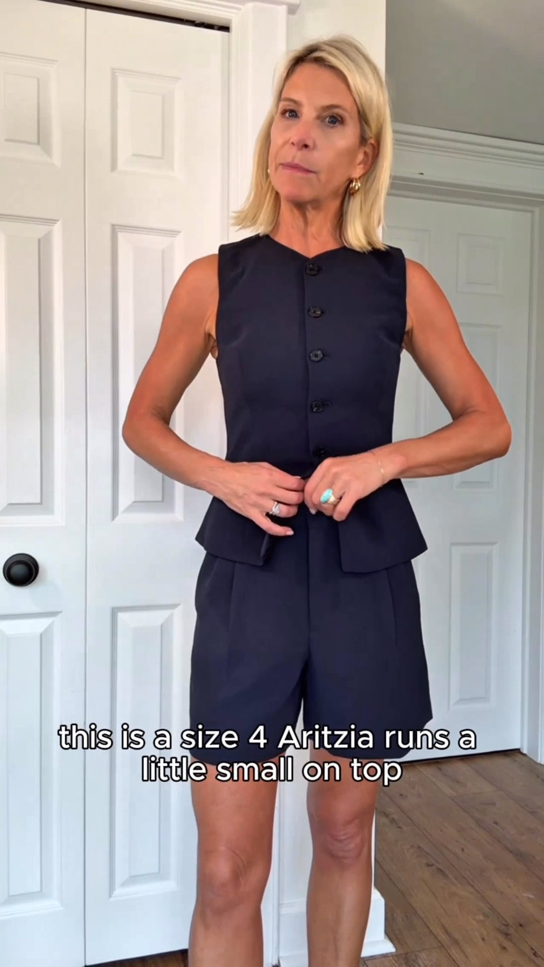 This tailored vest is such a chic summer staple! Wear it on its own or layered for an elevated look with shorts, jeans, or matching bottoms. I’m wearing a size 4, but I recommend sizing up for the best fit.

💡 LTK MADE EASY
❤️ Heart = Support my posts
🔖 Save = Get sale & restock alerts
📋 Lists = Keep favorites organized
📲 Share = Send to yourself for later
💬 Comment = Ask me anything

#LTKootd #LTKSeasonal #LTKOver40