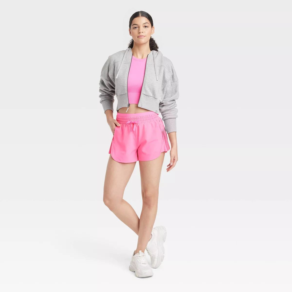 Women's High Rise Pleated Side Shorts 2.5" - JoyLab™ Pink XS | Target