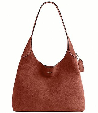 COACH Suede Brooklyn 34 Hobo Shoulder Bag - Clay | Dillard's