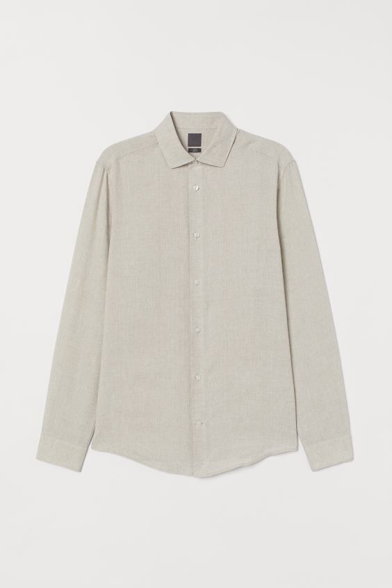 Slim Fit Linen Shirt | H&M (US + CA)
