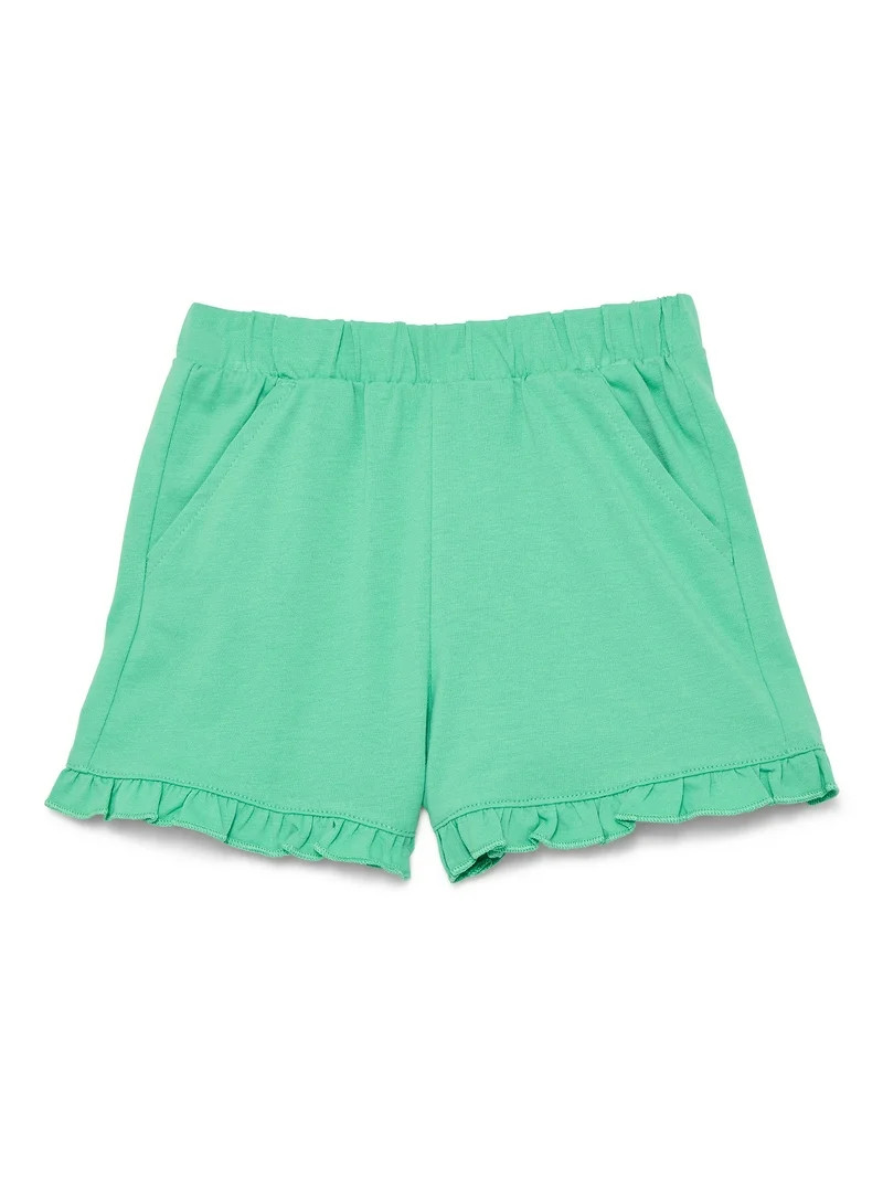 Wonder Nation Toddler Girls Ruffle Hem Shorts, Sizes 18M-5T | Walmart (US)