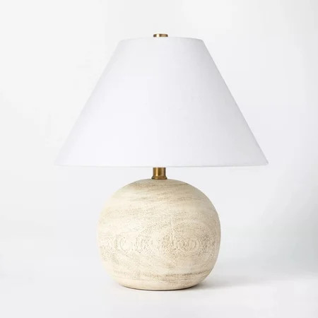 THRESHOLD Medium Faux Wood Table Lamp in Brown (Includes LED Light Bulb) | Walmart (US)