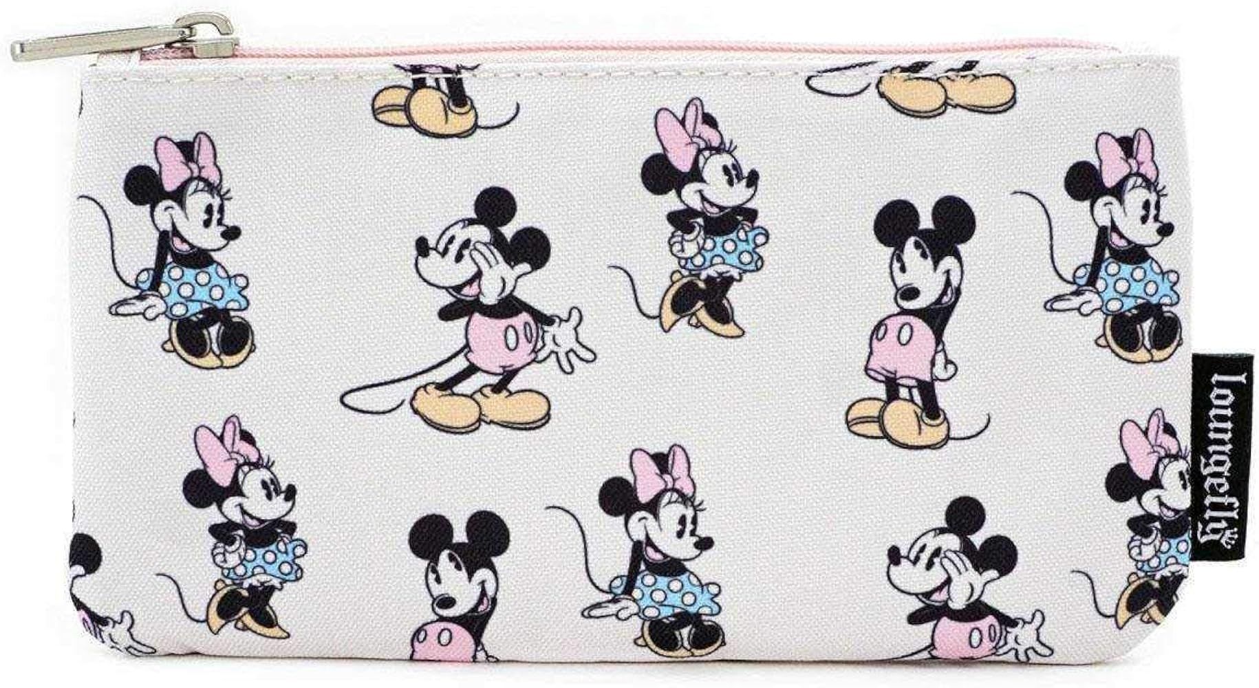 Loungefly Disney Mickey and Minnie Mouse All Over Print Cosmetic Bag Pouch | Amazon (US)