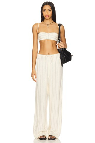 WeWoreWhat Tie Waist Pant in Antique White Multi from Revolve.com | Revolve Clothing (Global)