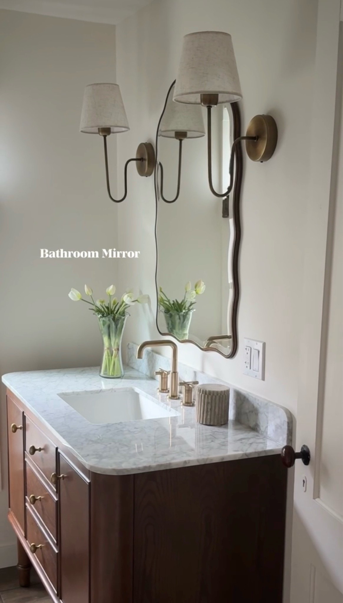 #ad @Wayfair Found the chicest funky mirror that fit our bathroom vibe perfectly!  
#Wayfair #WayfairPartner
@Shop.LTK #liketkit

#LTKHome