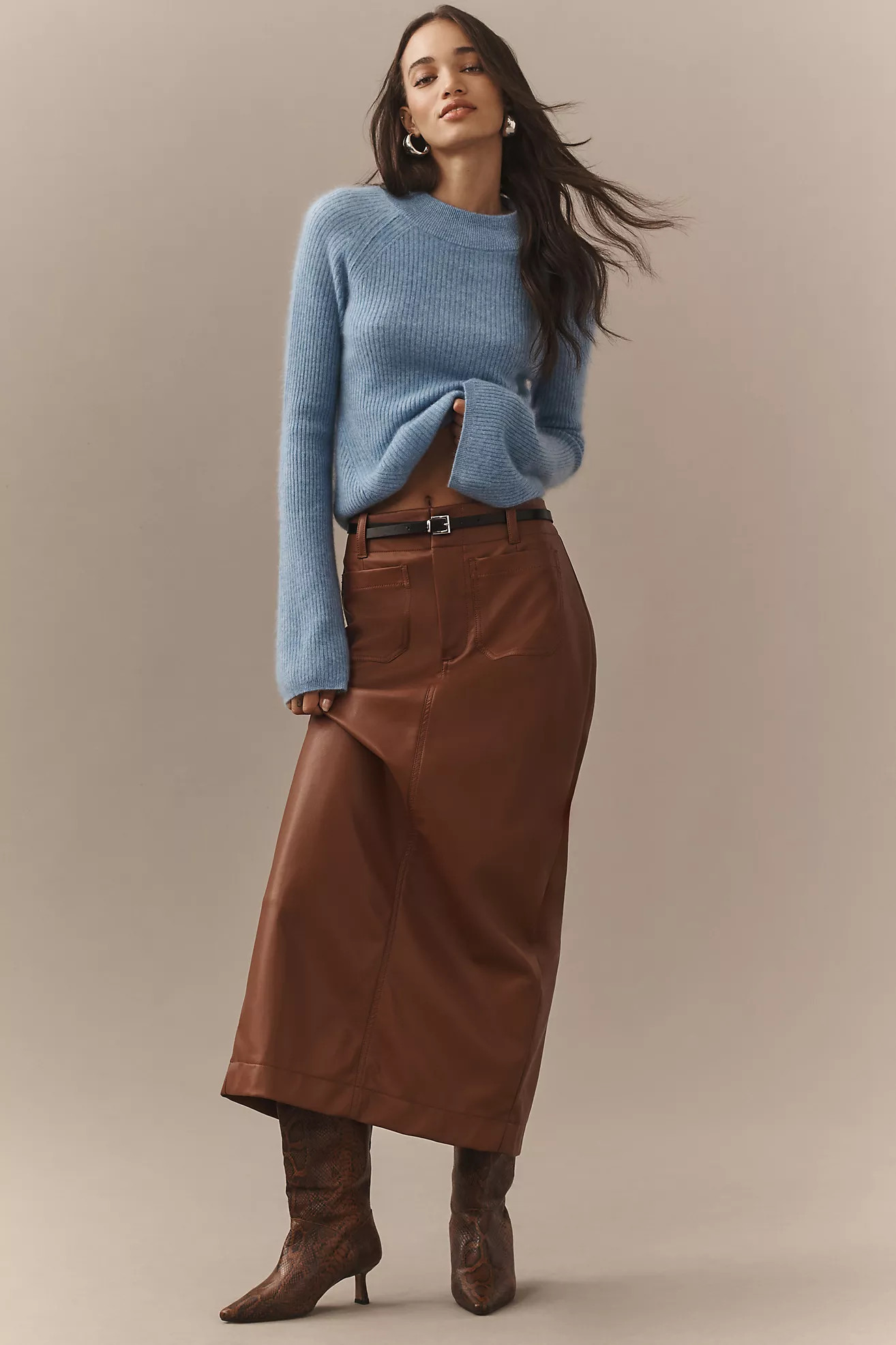 The Colette Maxi Skirt by Maeve: Faux-Leather Edition | Anthropologie (US)