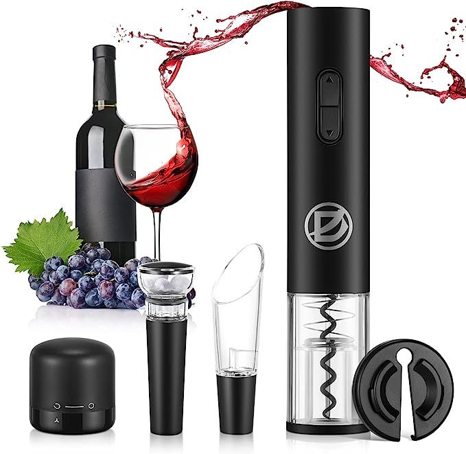 D Electric Wine Opener Set, Automatic Wine Bottle Opener Corkscrew Gift 5 PCS Wine Foil Cutter Va... | Amazon (US)