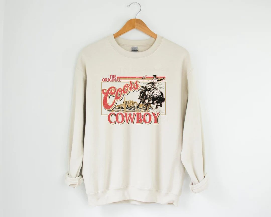 Coors Cowboy Sweatshirt Coors Rodeo Sweatshirt Cowgirl - Etsy | Etsy (US)
