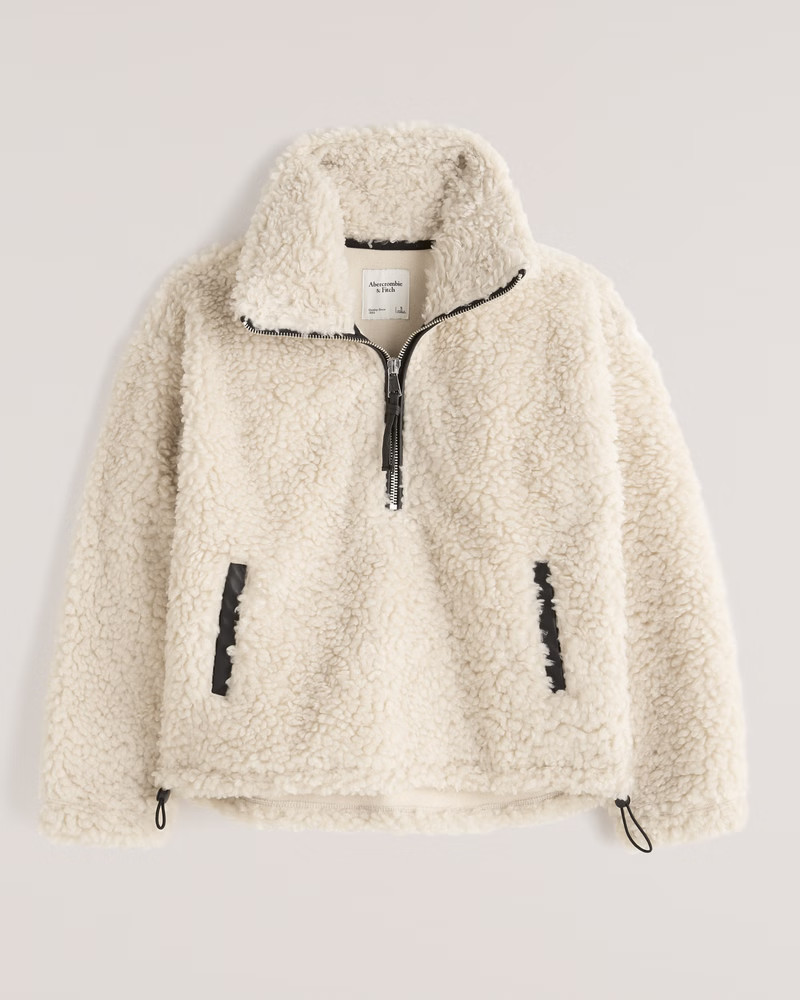 Women's Cinched Drama Curly Half-Zip | Women's Clearance | Abercrombie.com | Abercrombie & Fitch (US)