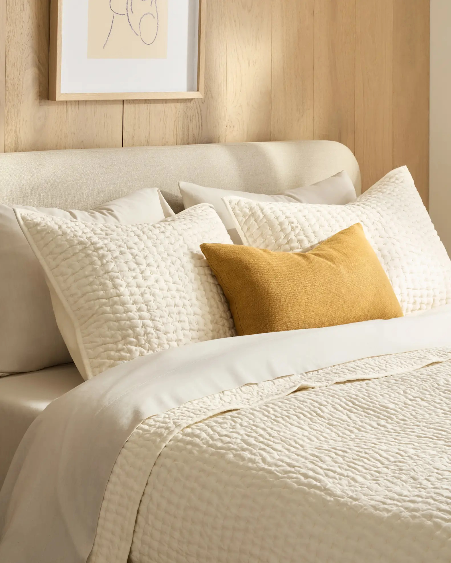 European Linen Cotton Stitch Quilt Set | Quince