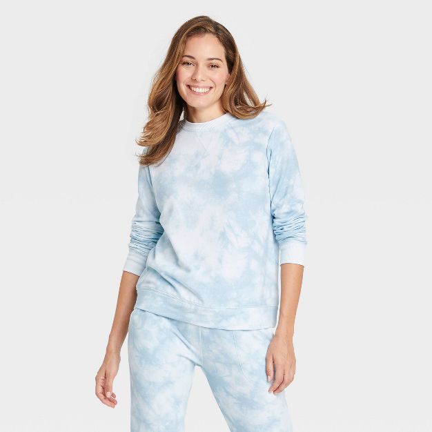 Women's Beautifully Soft Fleece Tie Dye Lounge Sweatshirt - Stars Above™ | Target