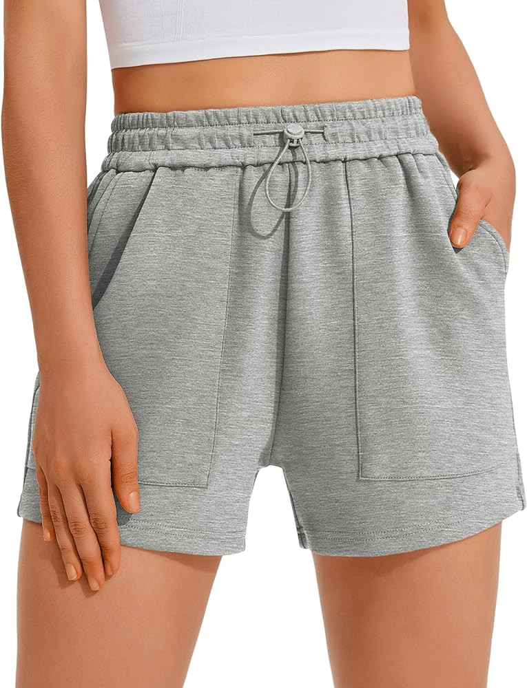 PINSPARK Sweat Shorts for Women Casual Summer Athletic Short Elastic Waist Comfy Lounge Shorts Bo... | Amazon (US)
