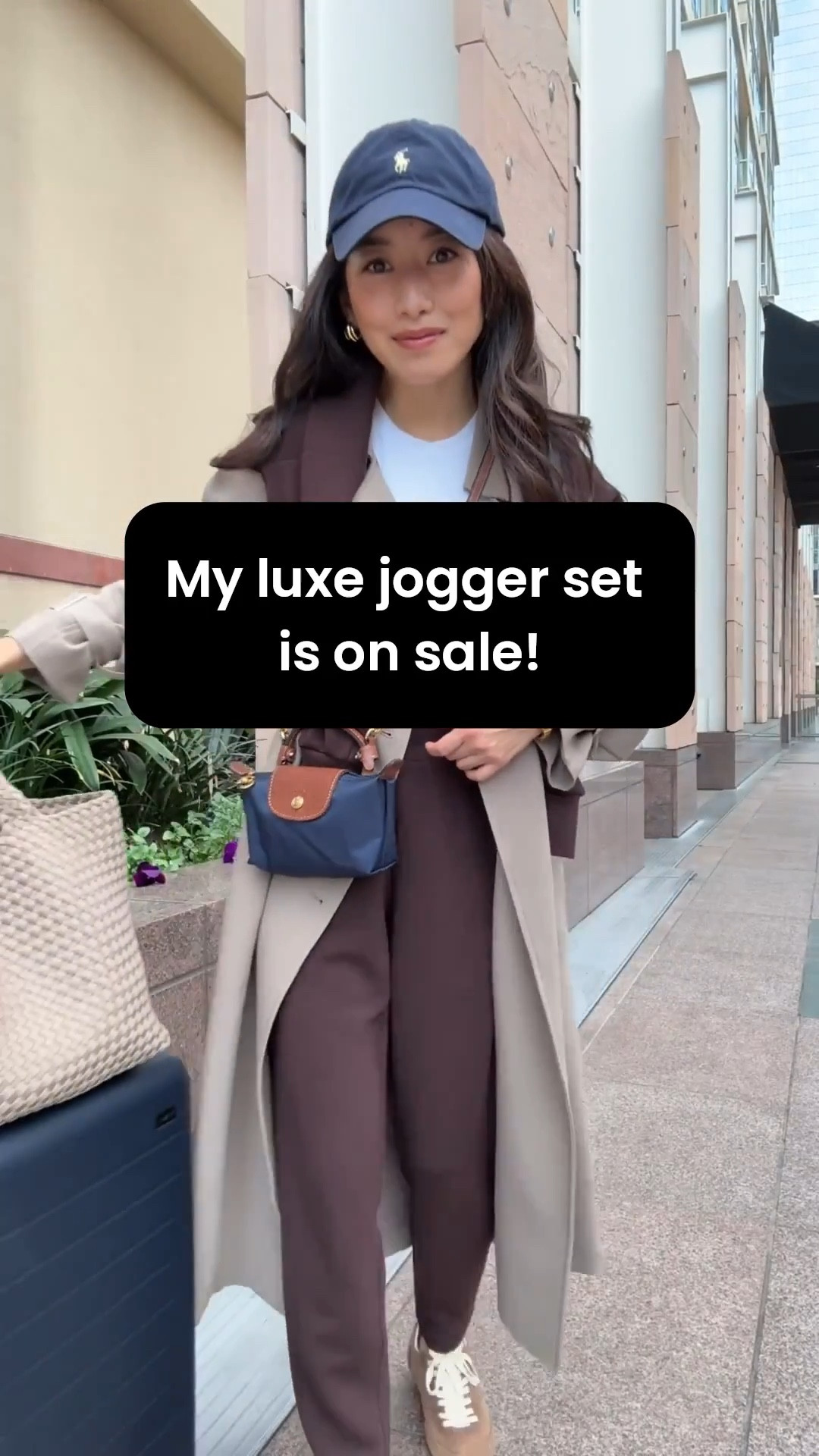 On sale! soft lounge separates I love for WFH, weekends, travel. I do usually buy my tops and bottoms at different stores to find the right stock and size 

• Varley sweatshirt xxs 

• Varley slim pant xxs 25" inseam petite friendly. I can wear cuffed or uncuffed depending on shoes 

I also own and love the 25” cuffed joggers linked under similar 

• Longchamp mini cosmetics bag , strap sold separately . Great for holding essentials and then throwing into a bigger bag to organize as needed 

• Naghedi medium tote in cashmere

• Oak + Fort trench coat xxs (use code JEANTRENCH for 15% off) runs big and long

• old Zara sneakers

• Away the bigger flex carry-on suitcase 

Comfy airport outfit, matching set, petite friendly

#LTKTravel #LTKPetite #LTKootd