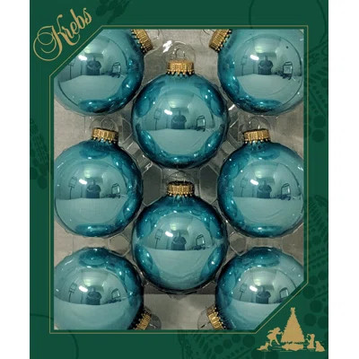 2 5/8" (67mm) Seamless Glass Ornament 8 Pieces, Decorated Designer Heirloom | Wayfair North America