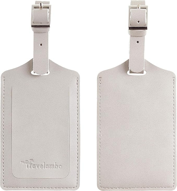 Travelambo Luggage Tag Faux Leather for Suitcase Women Kids Funny Cute | Amazon (US)