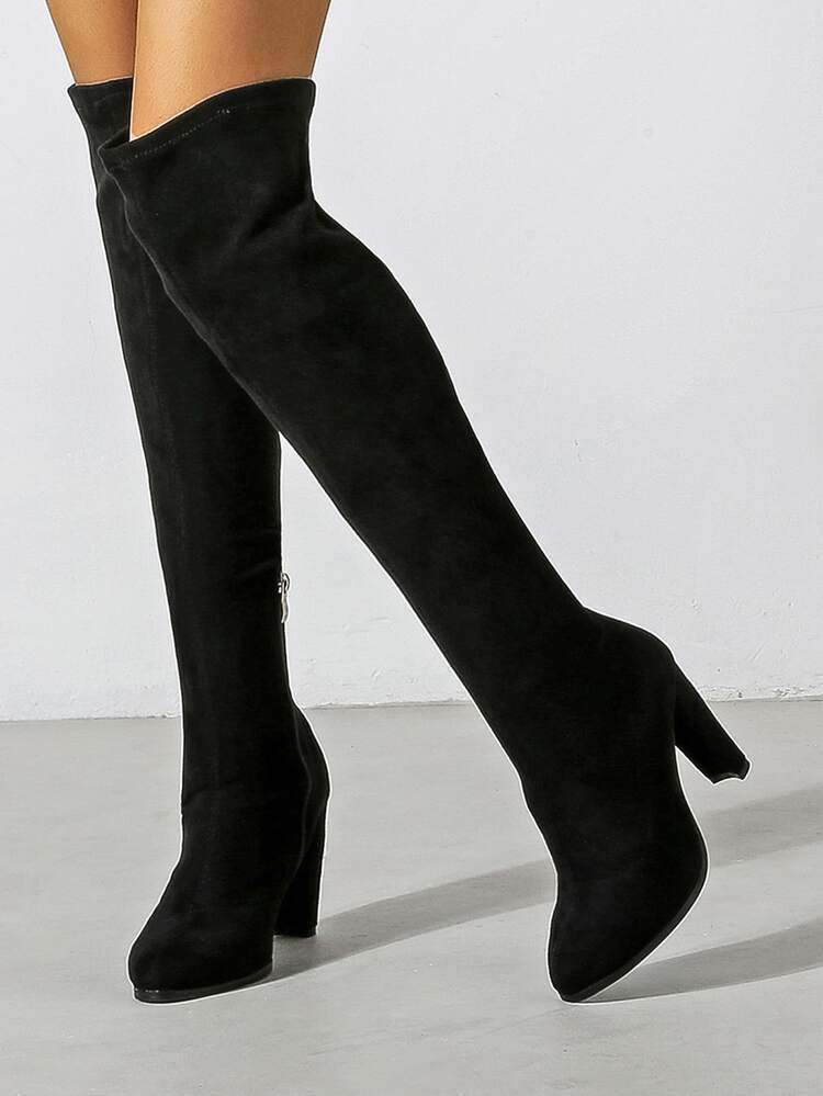 Minimalist Side Zip Over Knee Sock Boots | SHEIN